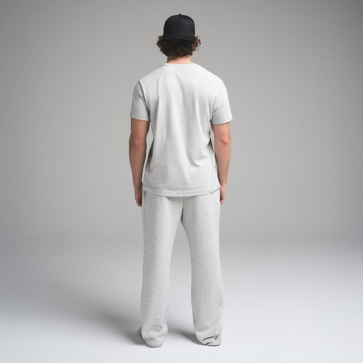 SKIMS COTTON MENS CLASSIC T-SHIRT | LIGHT HEATHER GREY