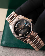 Rolex | Day-Date | 228235 | Rose gold | 40 mm | Grey | Automatic