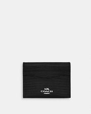 Coach Slim Id Card Case Novelty Leather-Silver-Black