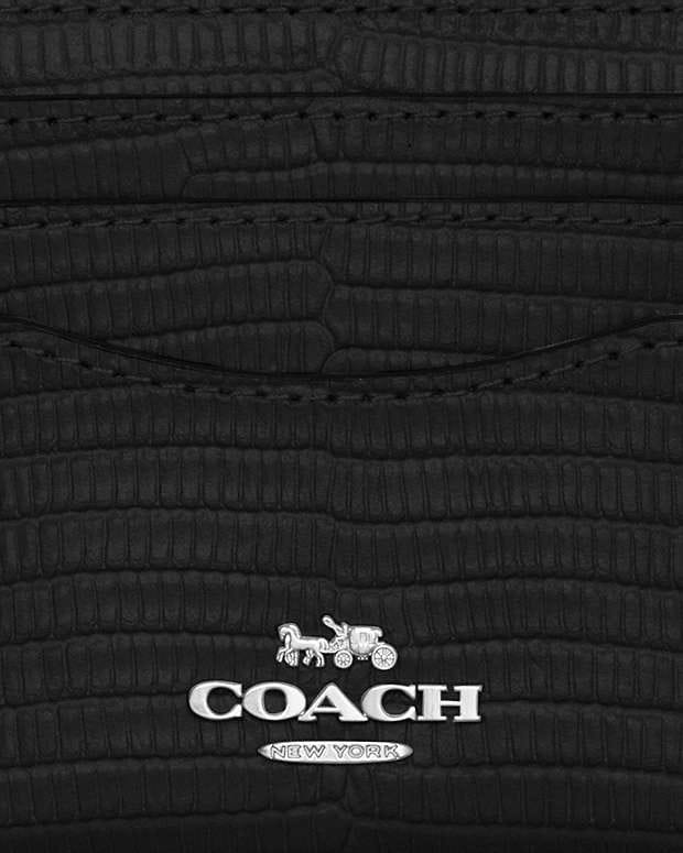 Coach Slim Id Card Case Novelty Leather-Silver-Black