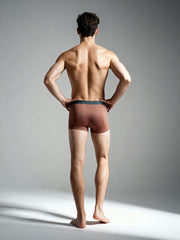 Men Dual Tone Grey Brown Solid Luxury Elastic Trunk by Manaca