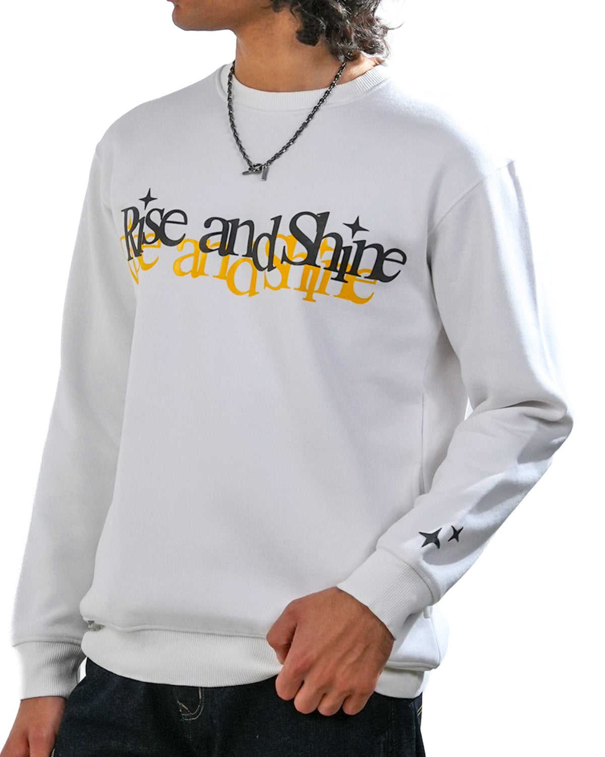 Rise & Shine - White Relaxed Men's Sweatshirt