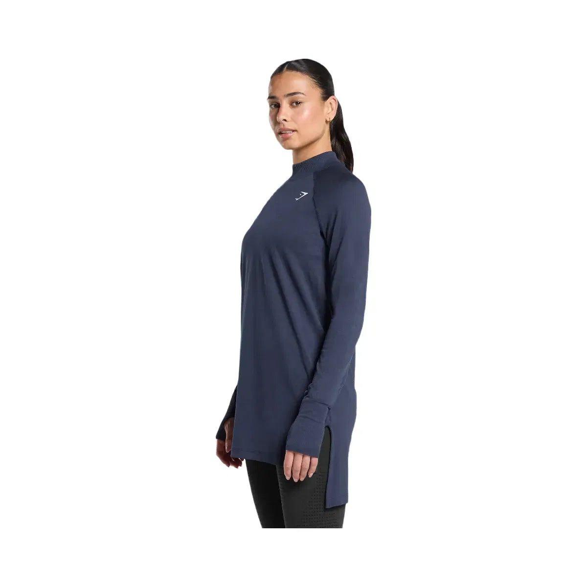 Gymshark Vital Long Line Top - Heavy Blue Marl