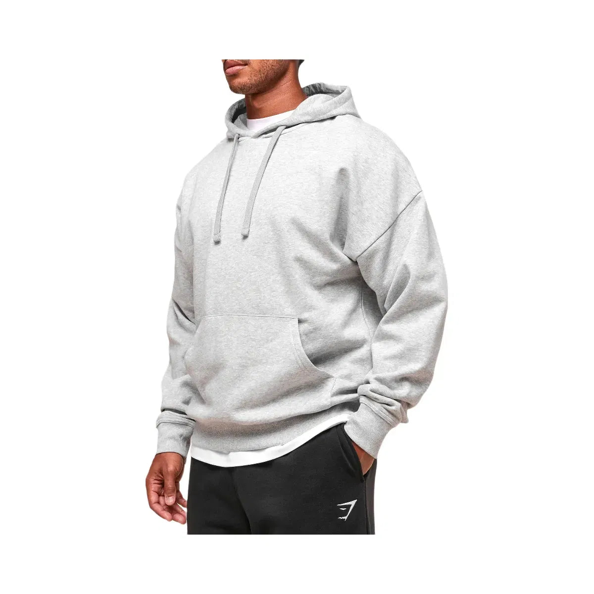 Gymshark Crest Oversized Hoodie - Light Grey Marl