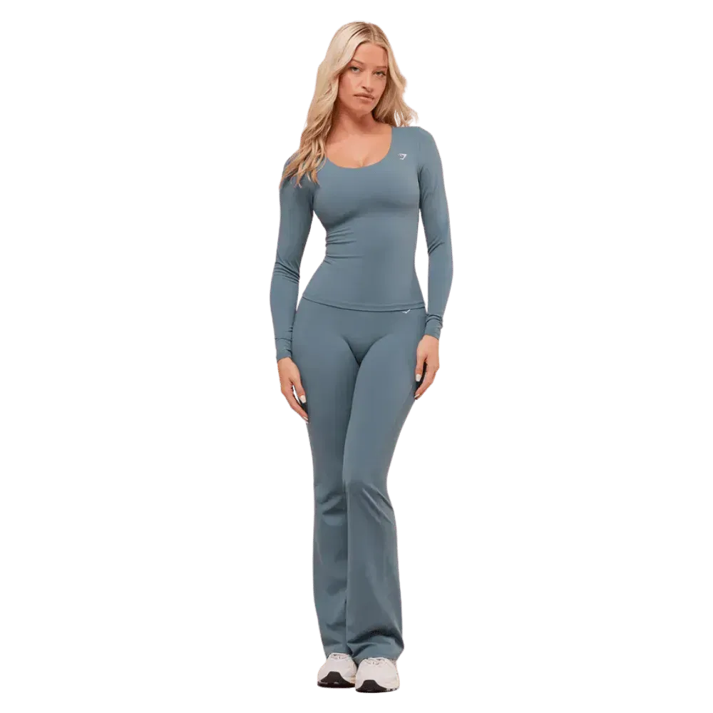 Gymshark Twist Back Long Sleeve Top Iron Blue