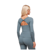 Gymshark Twist Back Long Sleeve Top Iron Blue