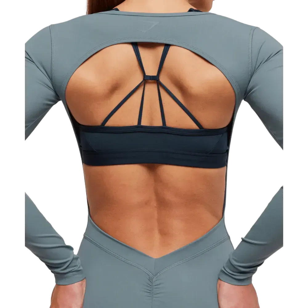 Gymshark Lifting Dipped Waistband All-In-One Iron Blue