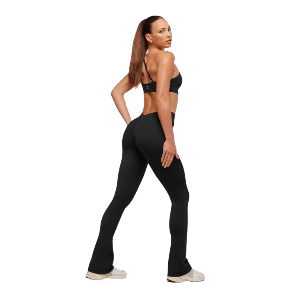 Gymshark Lifting Dipped Waistband Flared Leggings Black