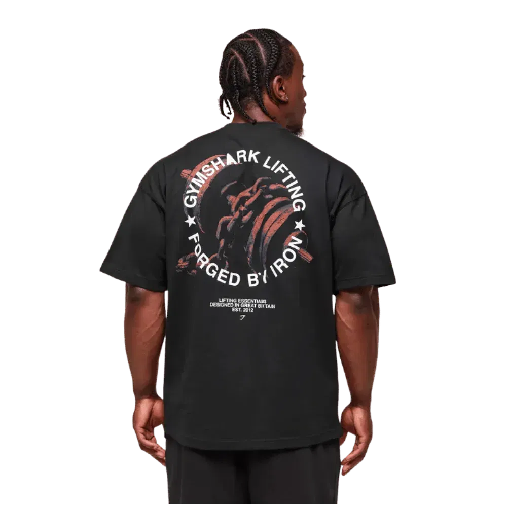 Gymshark Forged By Iron T-Shirt Extreme Oversized Fit Black