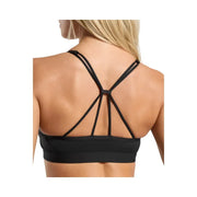 Gymshark Ruched Strappy Sports Bra Light Support Black