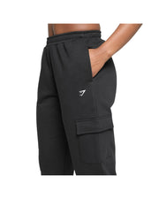 Gymshark Fleece Cargo Joggers Black