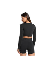 Gymshark Everyday Seamless Long Sleeve Crop Top - Black