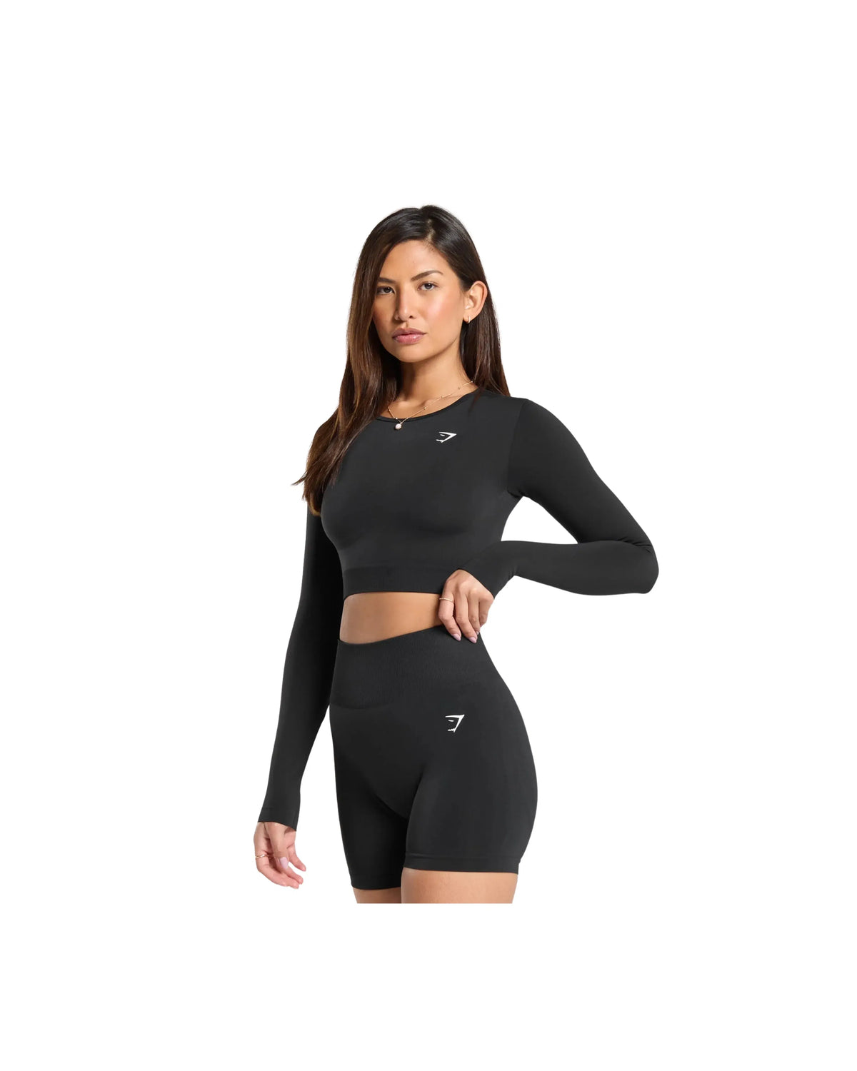Gymshark Everyday Seamless Long Sleeve Crop Top - Black