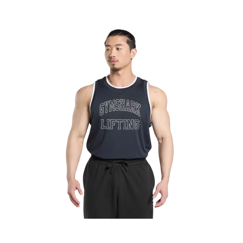 Gymshark Mesh Tank Regular Fit Heavy Blue