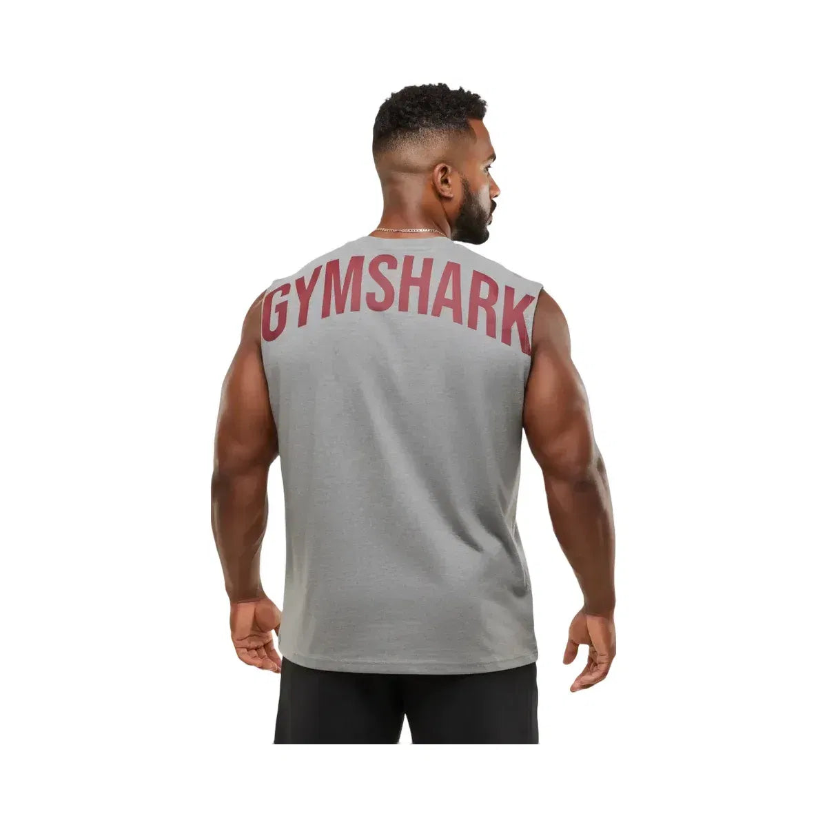 Gymshark Power Cut Off Tank Oversized Fit Charcoal Core Marl
