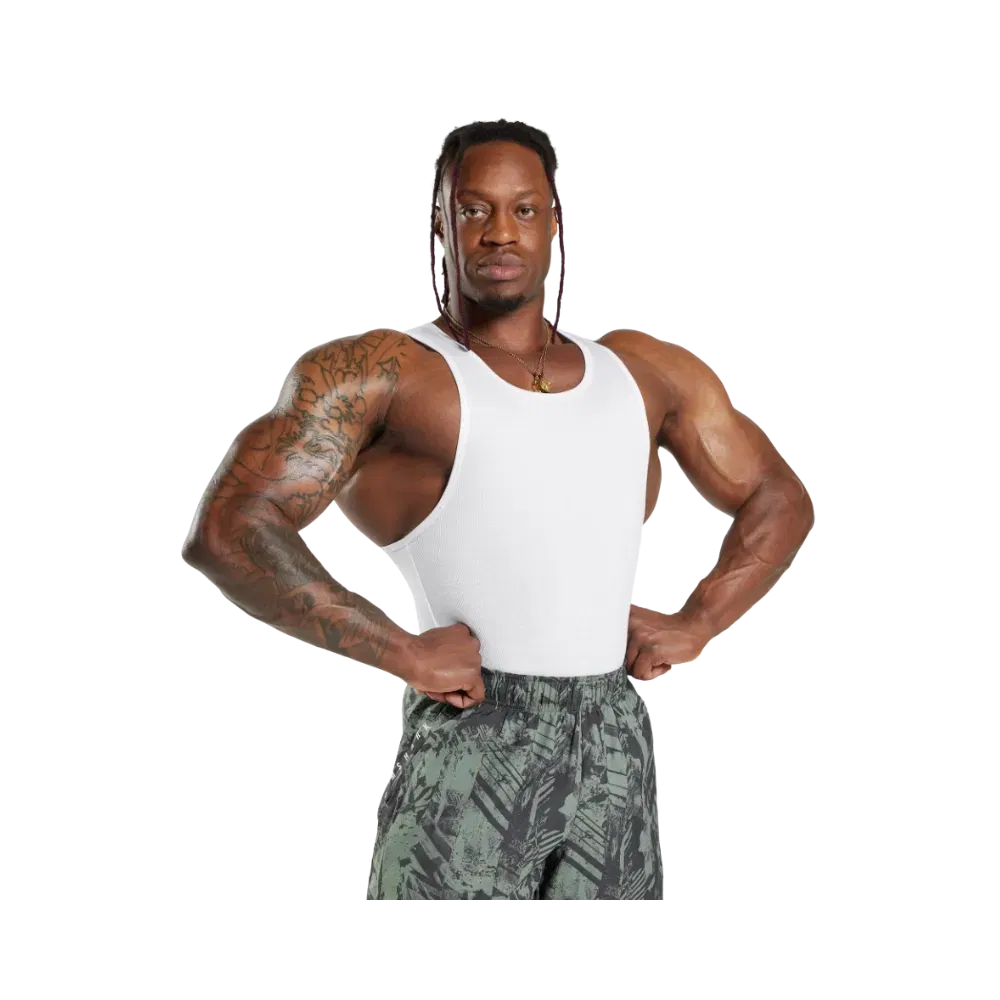Gymshark Ribbed Tank 1PK Muscle Fit White