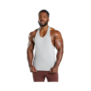 Gymshark React Stringer Slim Fit Light Grey Core Marl