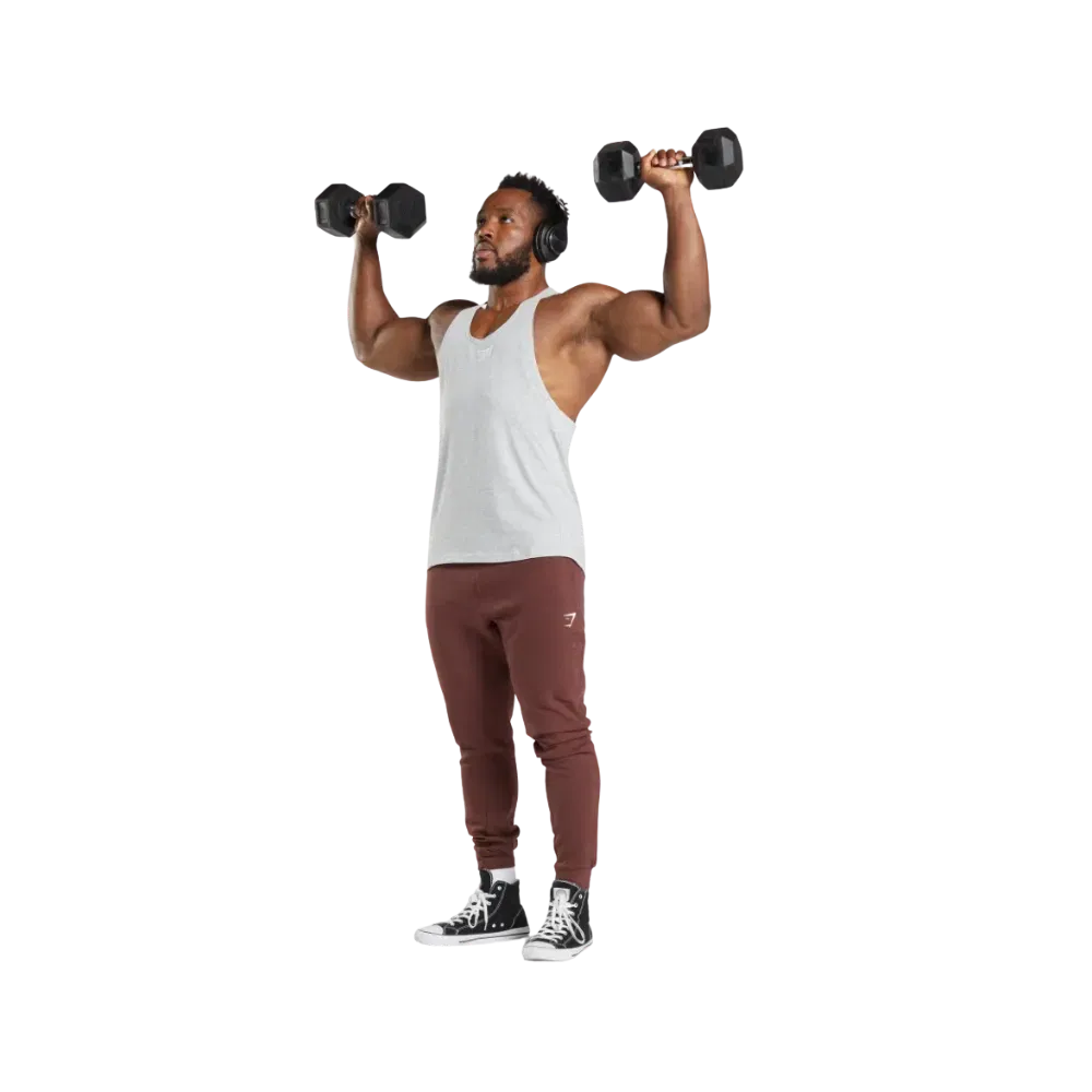 Gymshark React Stringer Slim Fit Light Grey Core Marl