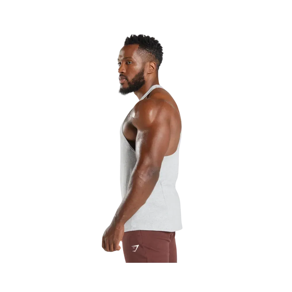 Gymshark React Stringer Slim Fit Light Grey Core Marl
