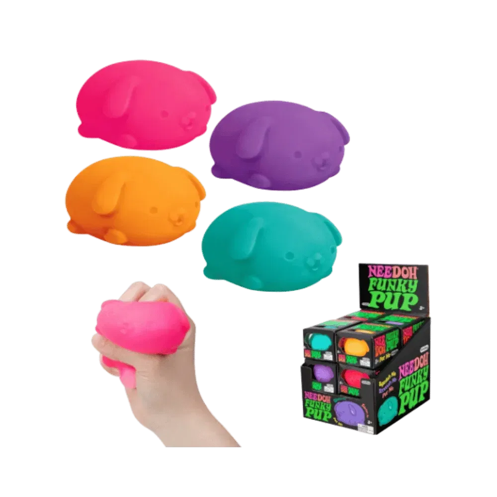 NeeDoh Funky Pup Squishy Fidget Toy Pink