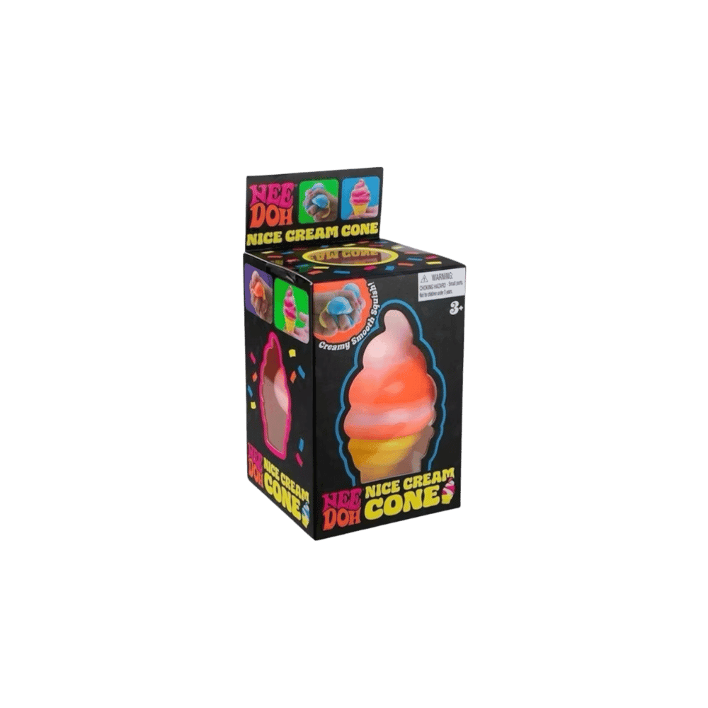 NeeDoh Nice Cream Ice Cream Cone Squishy Fidget Toy Orange