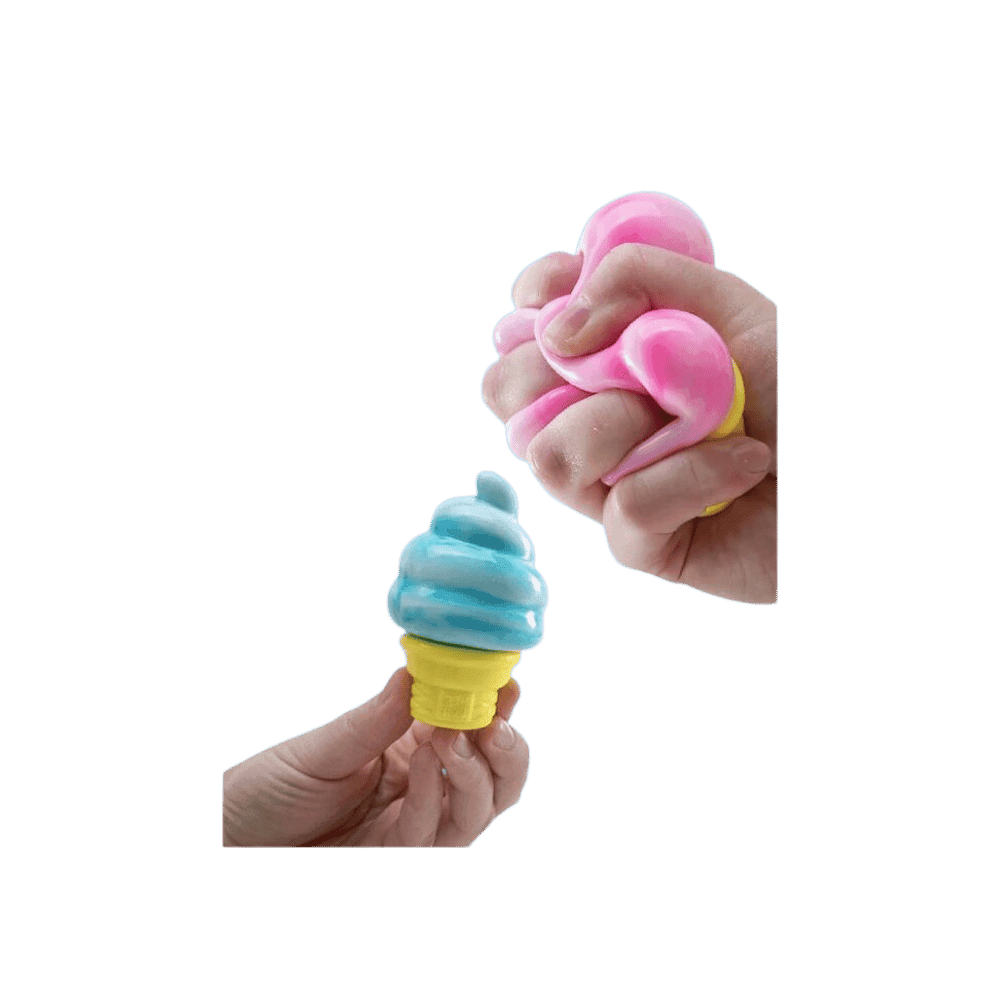 NeeDoh Nice Cream Ice Cream Cone Squishy Fidget Toy Orange