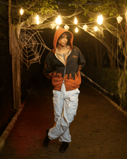 Ember Orange - Washed Oversized Zipper Hood