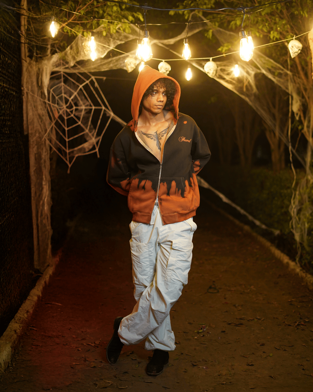 Ember Orange - Washed Oversized Zipper Hood