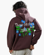 Bitch's Desire Hoodie - Coffee Oversized Embroidered Hoodie