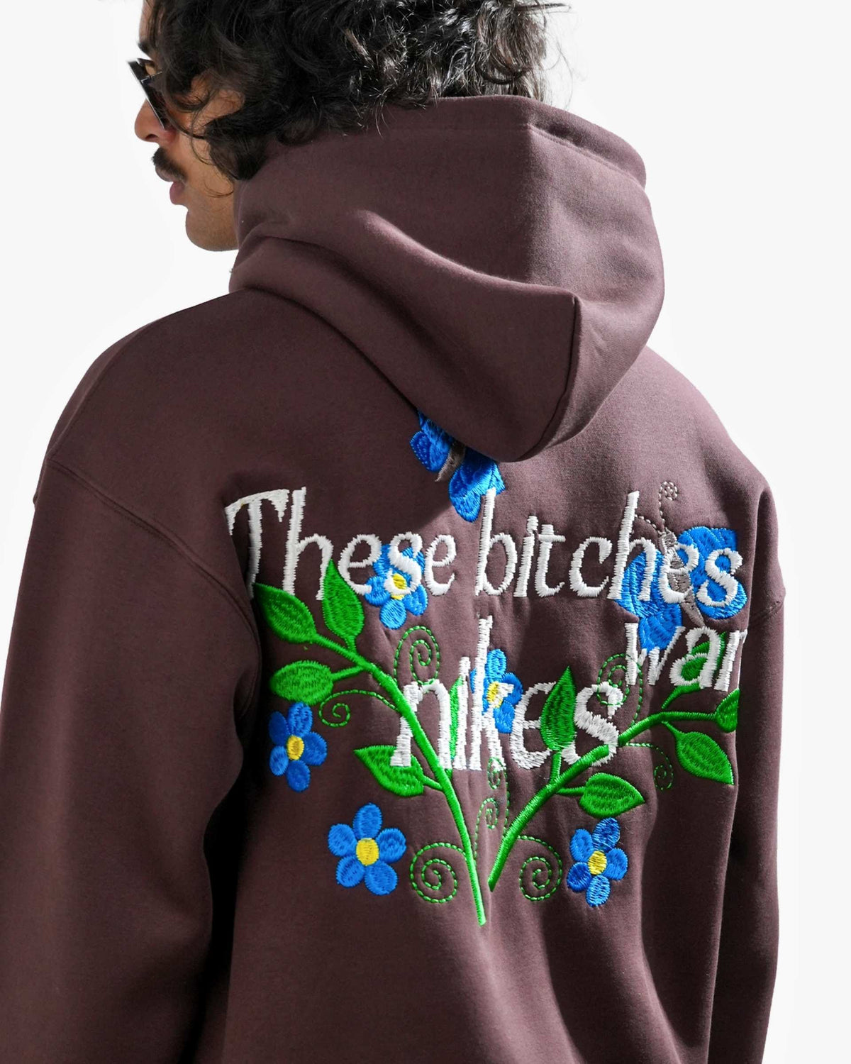 Bitch's Desire Hoodie - Coffee Oversized Embroidered Hoodie