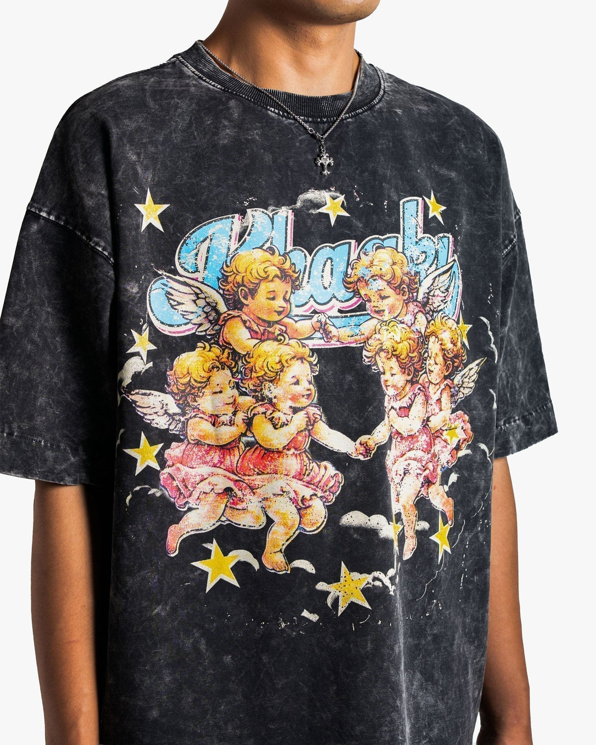 Angels - Black Washed Oversized T-shirt