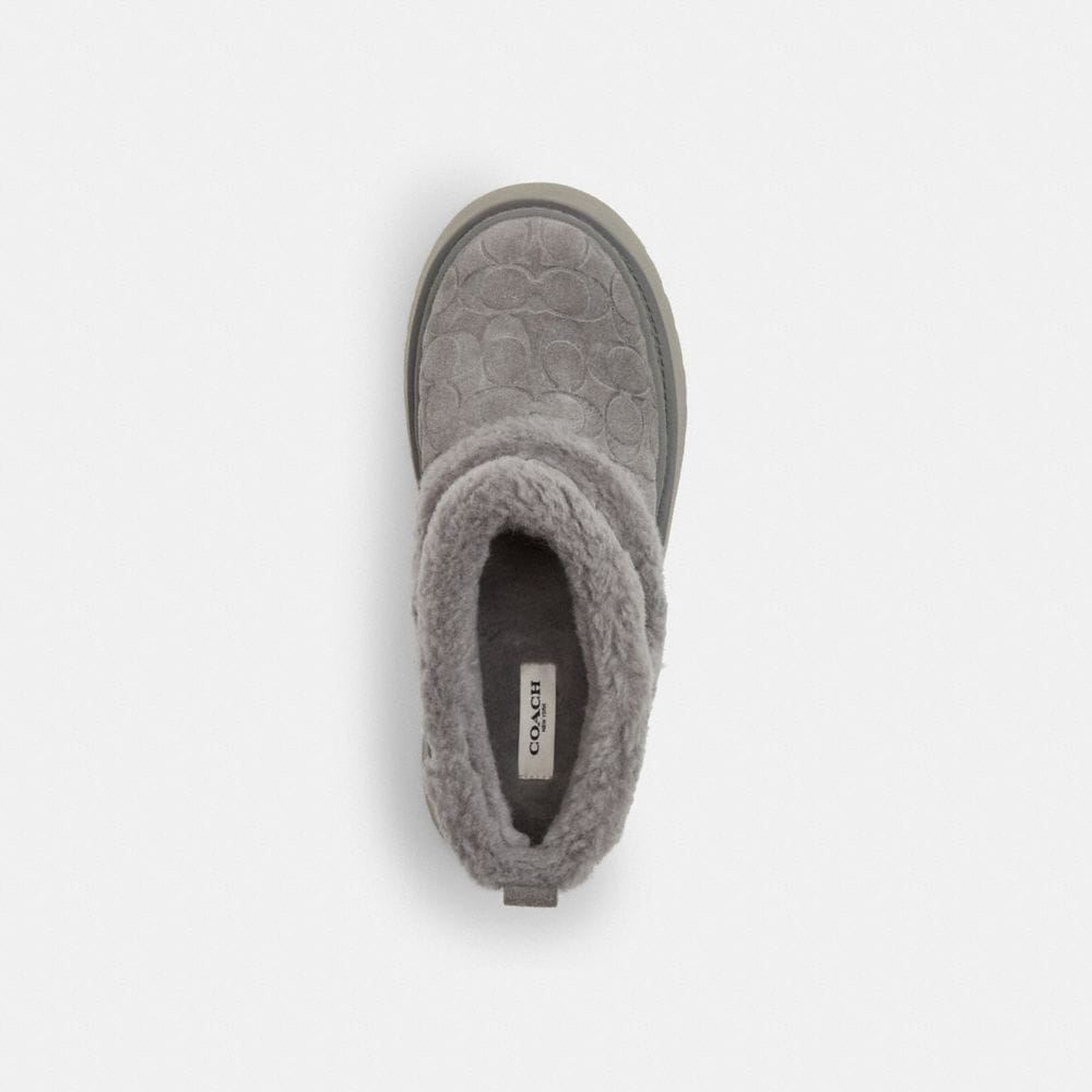 Women's Coach Christina Bootie In Signature Suede Charcoal