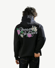 Dream Achieved - Black Oversized Printed Hoodie