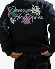Dream Achieved - Black Oversized Printed Hoodie