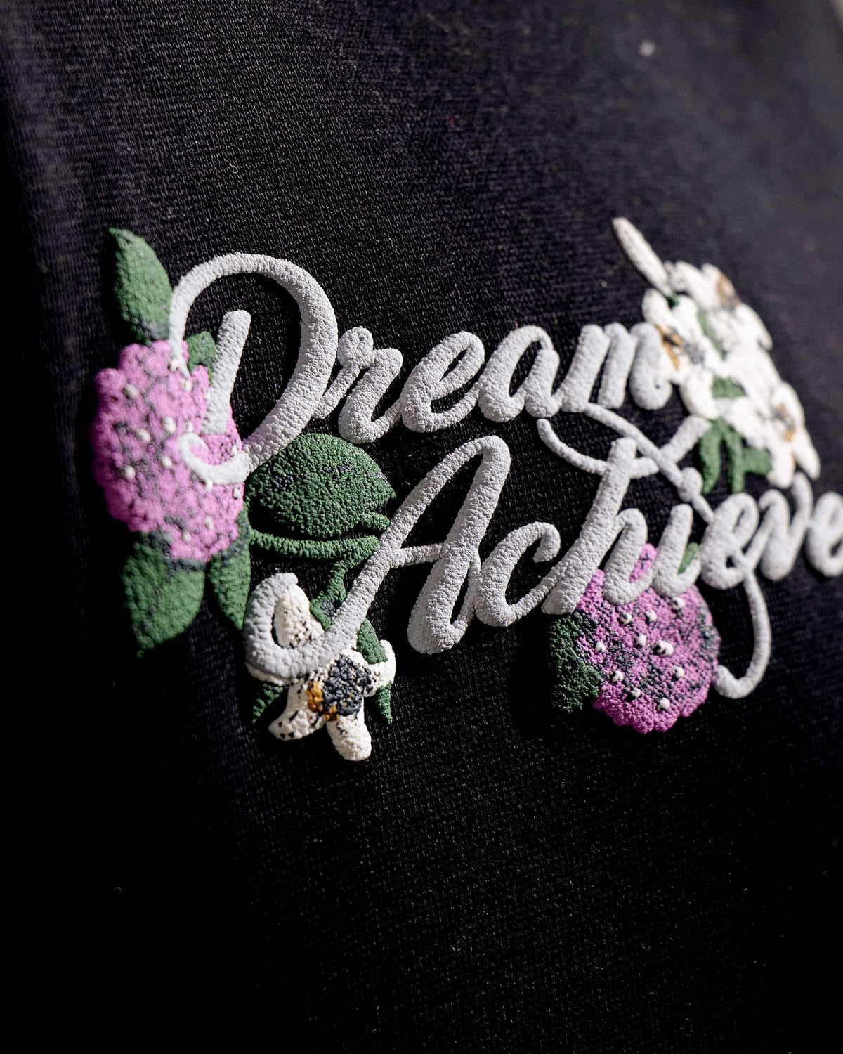 Dream Achieved - Black Oversized Printed Hoodie