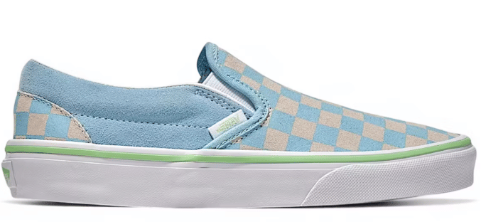 Vans Classic Slip-On Checkerboard Crystal Blue Pink Green