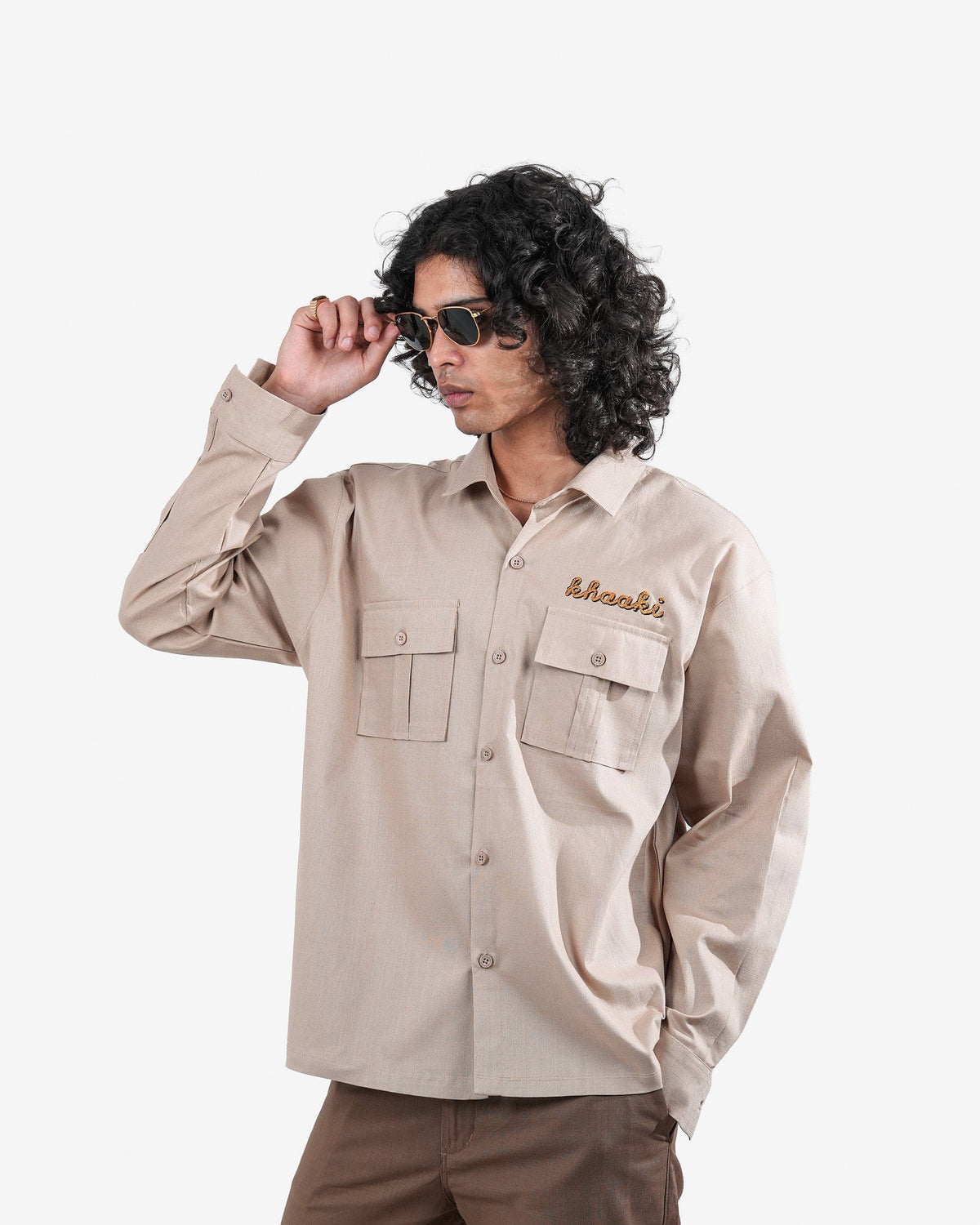 The County Club - Beige Embroidered Shirt