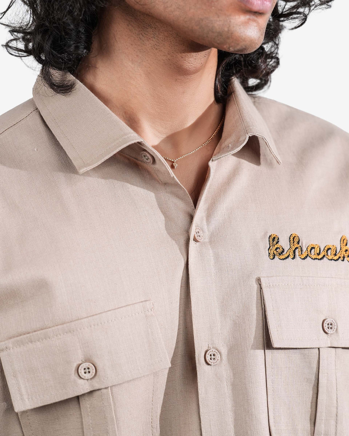 The County Club - Beige Embroidered Shirt