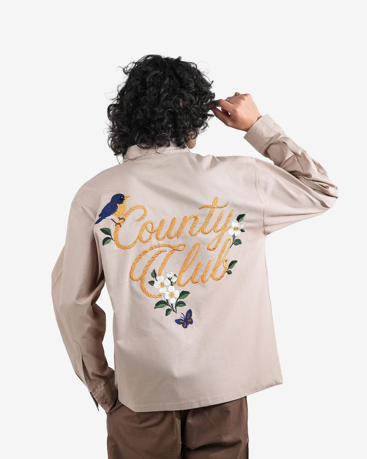 The County Club - Beige Embroidered Shirt