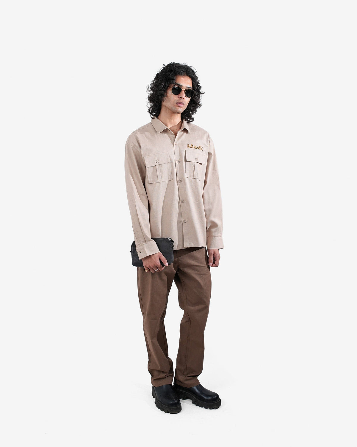 The County Club - Beige Embroidered Shirt