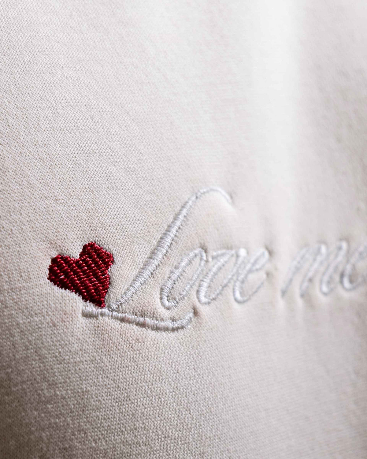 Love Me More - Cream Printed Oversized Hoodie