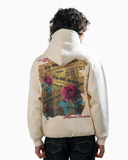 Love Me More - Cream Printed Oversized Hoodie