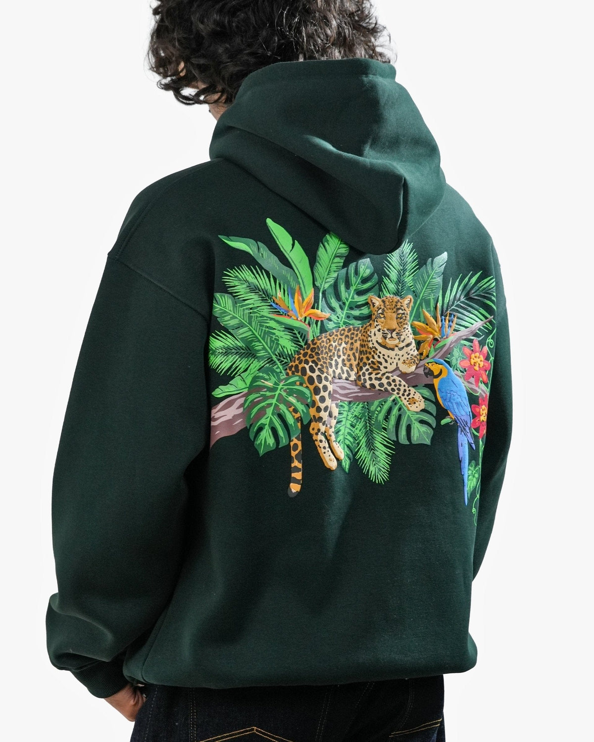 Nature's Royalty - Bottle Green Oversized Zipper Hoodie