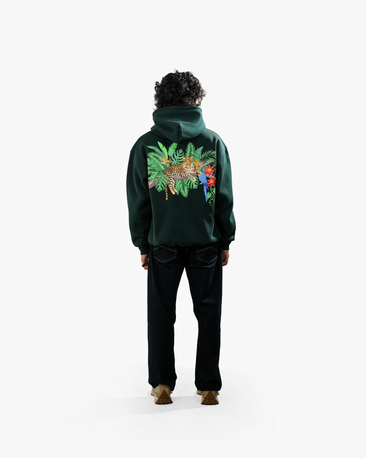 Nature's Royalty - Bottle Green Oversized Zipper Hoodie