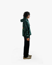Nature's Royalty - Bottle Green Oversized Zipper Hoodie