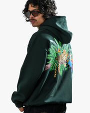 Nature's Royalty - Bottle Green Oversized Zipper Hoodie