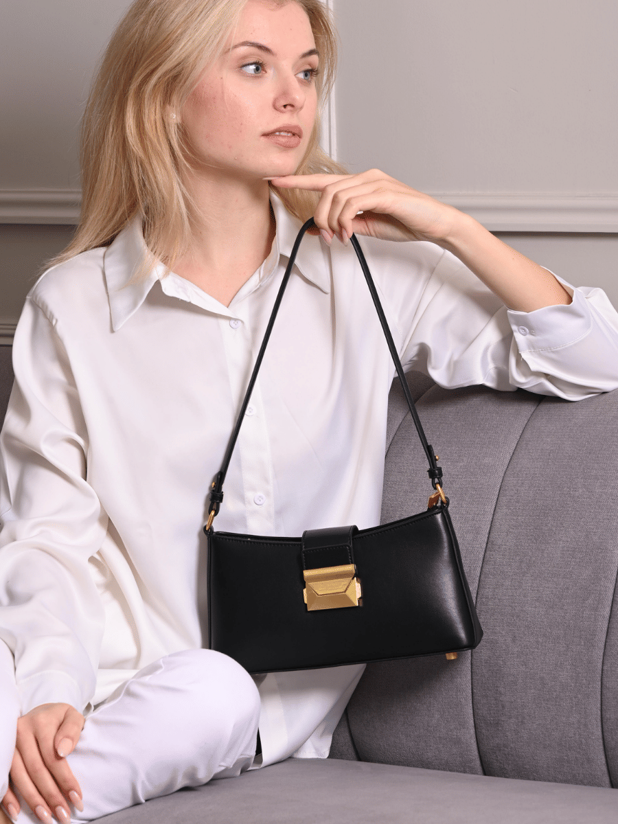 Felice - Ladies Baguette Bag Faux Leather | Black
