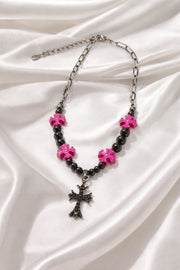 Chrome Heart Black and Pink Necklace