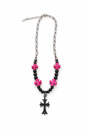 Chrome Heart Black and Pink Necklace