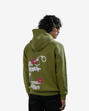 Chico' - Olive Printed Regular Fit Hoodie
